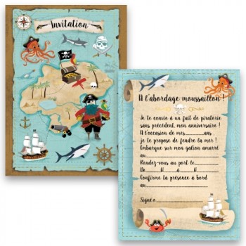 Cartes invitations pirates