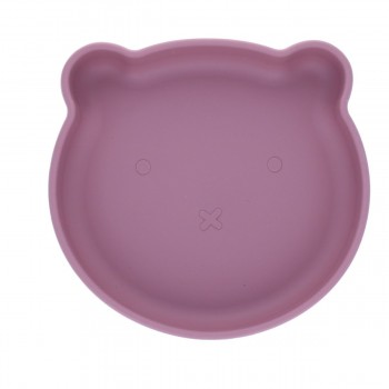 Assiette ours silicone rose...
