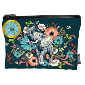 Pochette coton éléphants -...